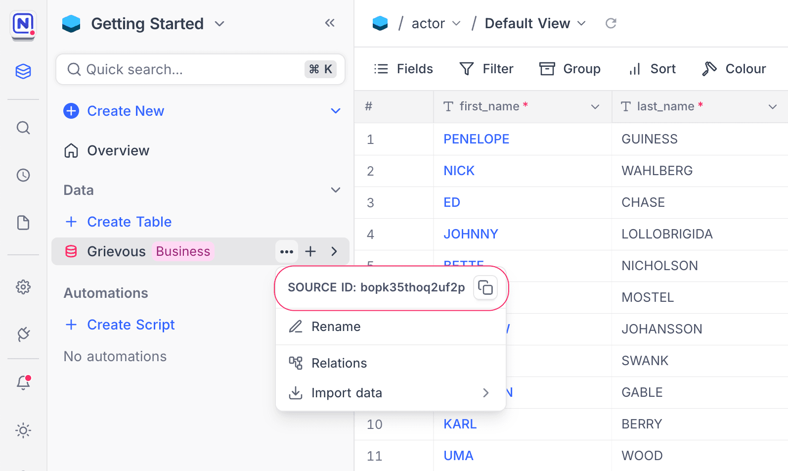 Data Source ID