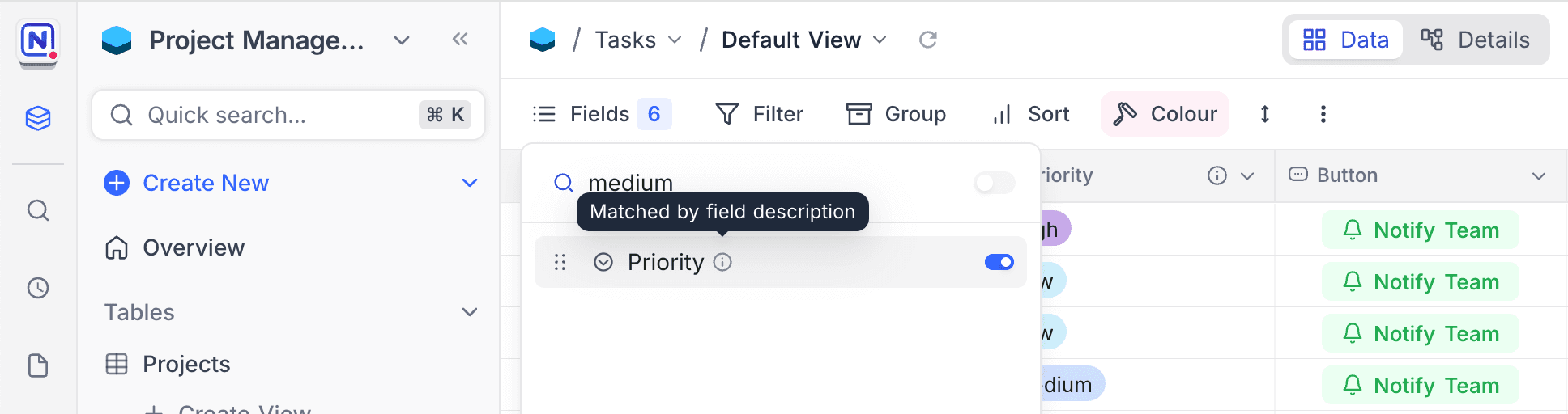 Field search