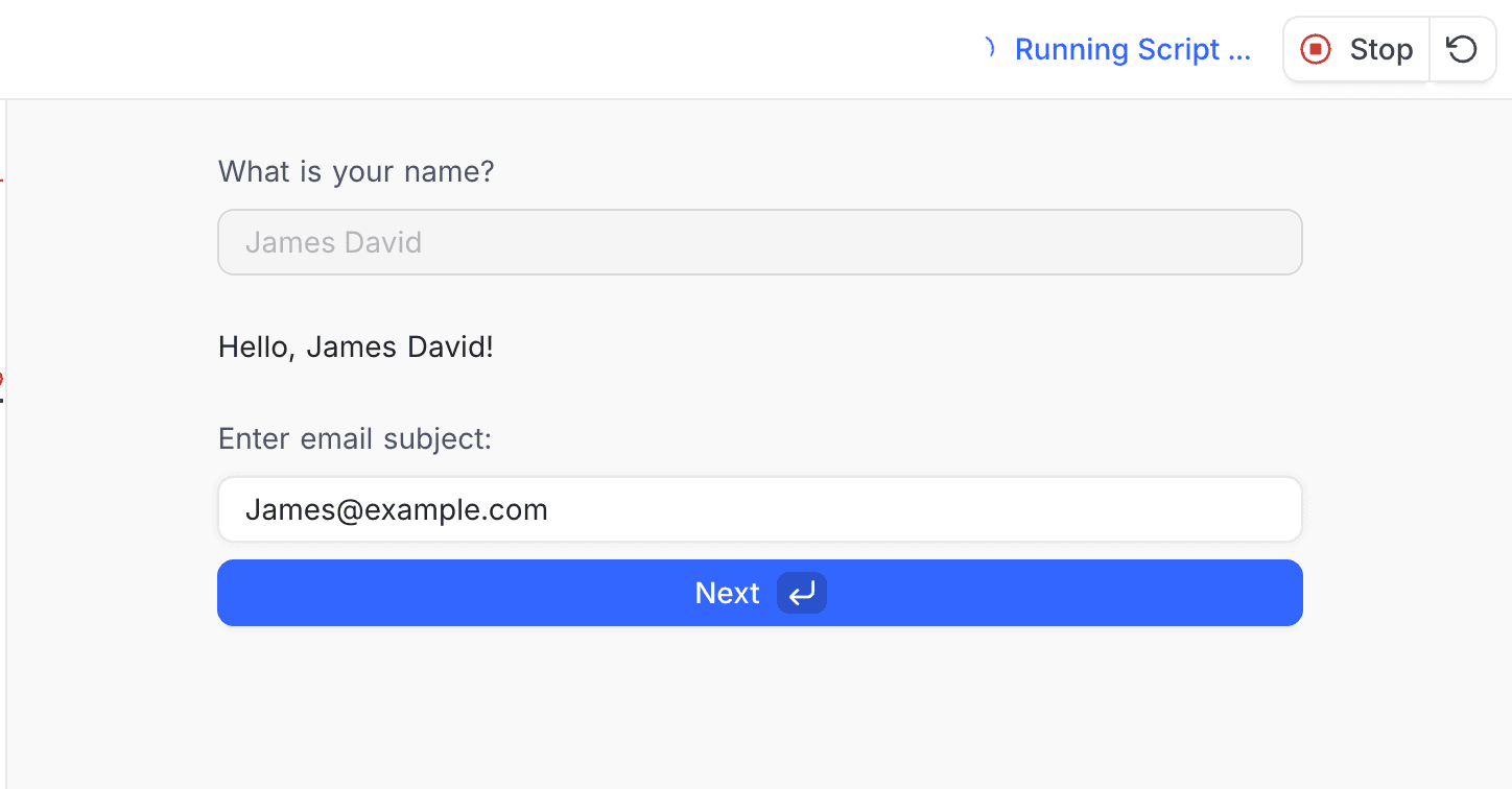 Text Input Example