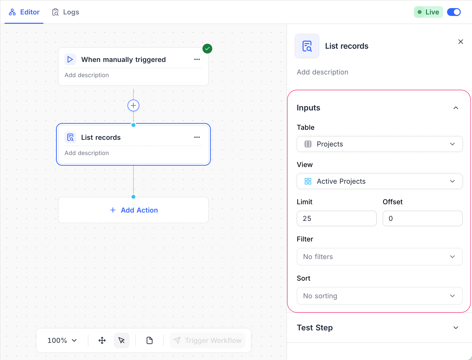 List Records Node