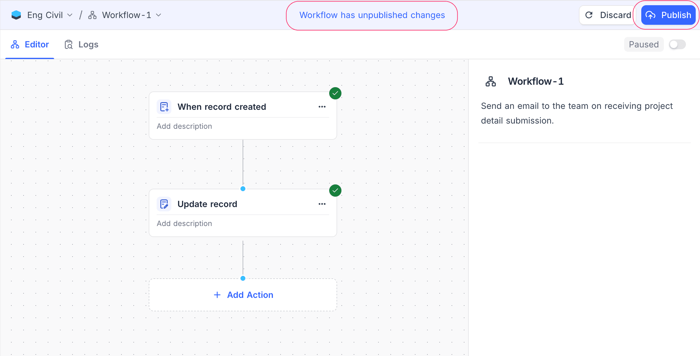 Publishing workflow