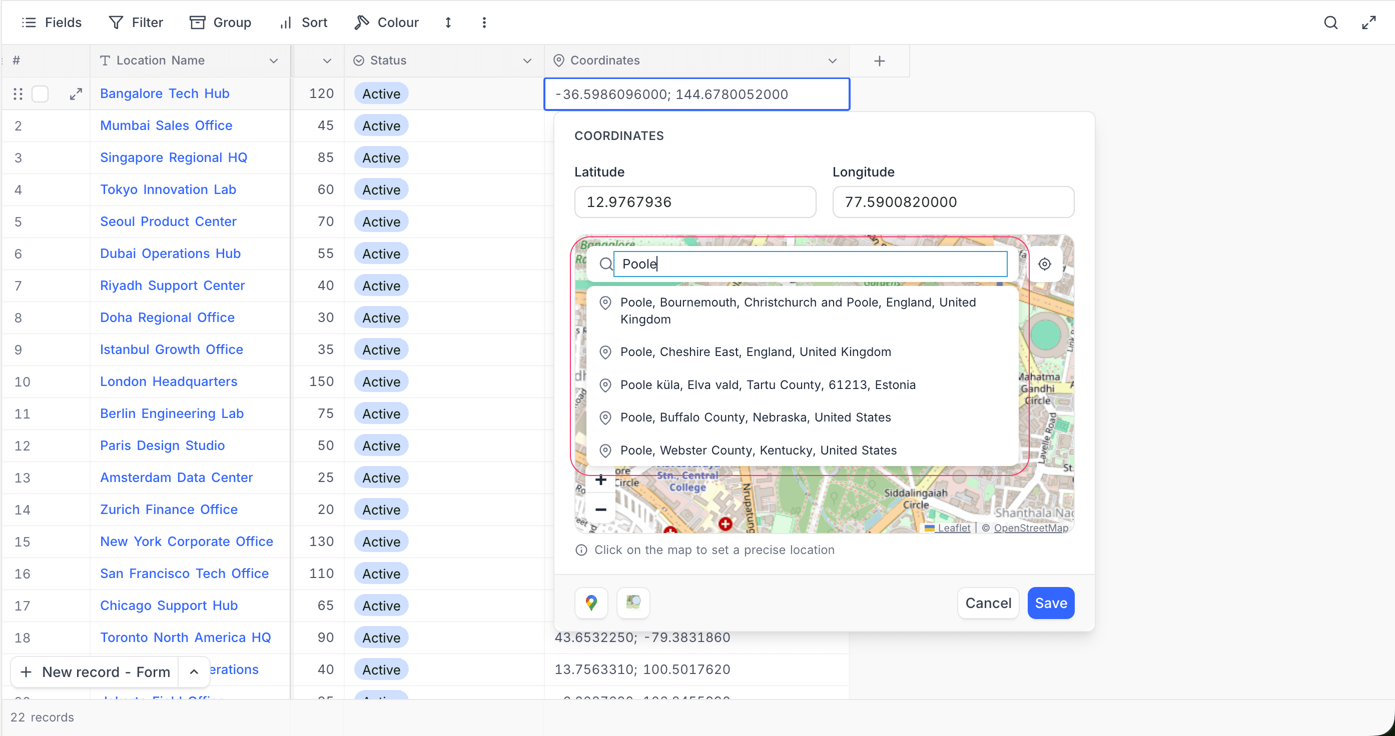 Place search