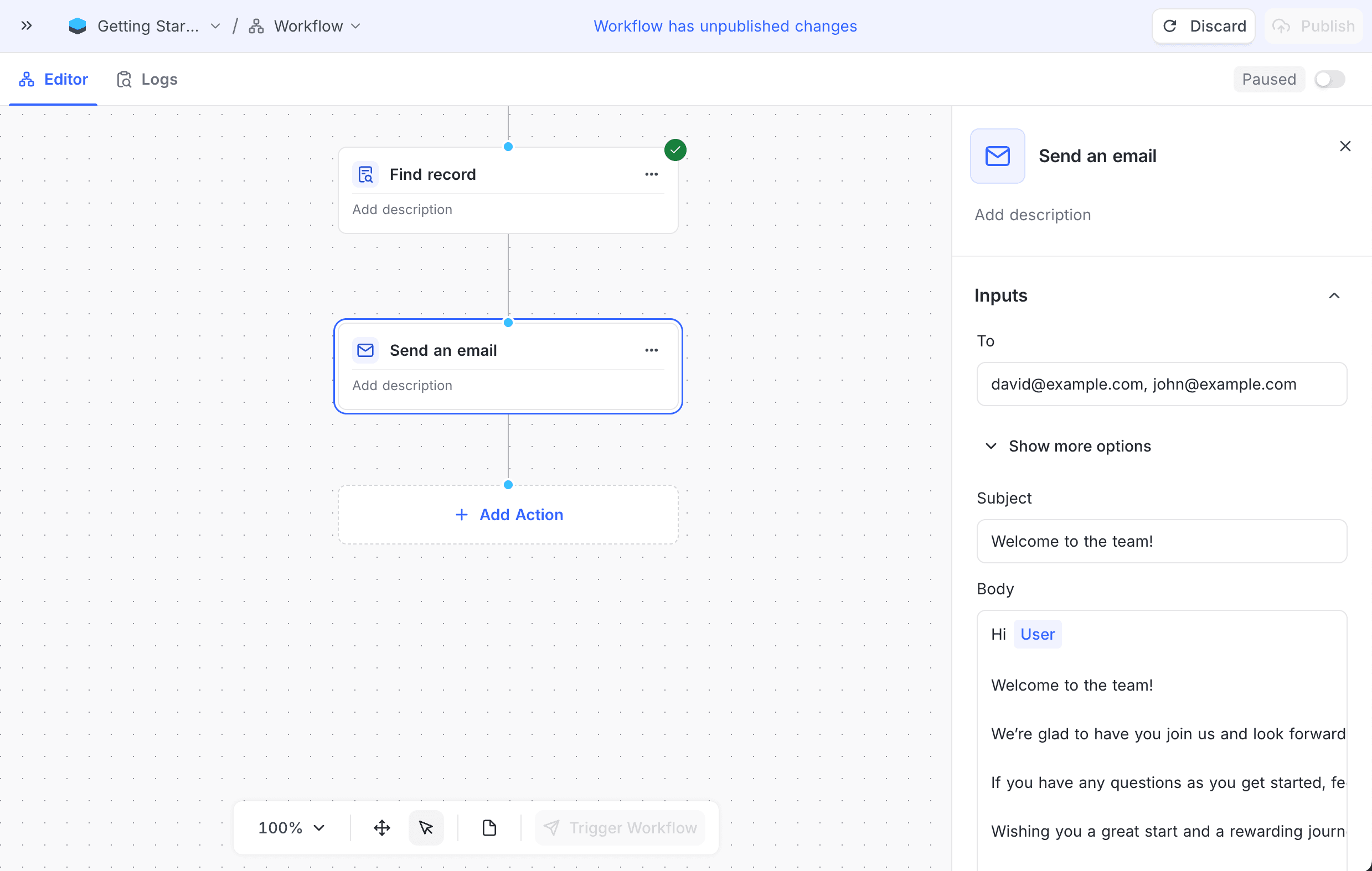 Send Email Node