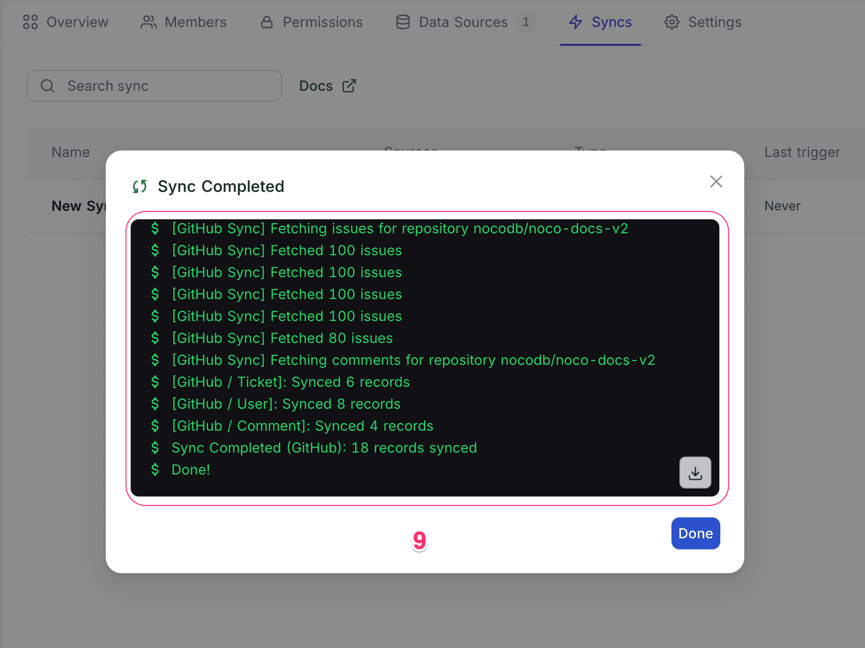 Sync Logs