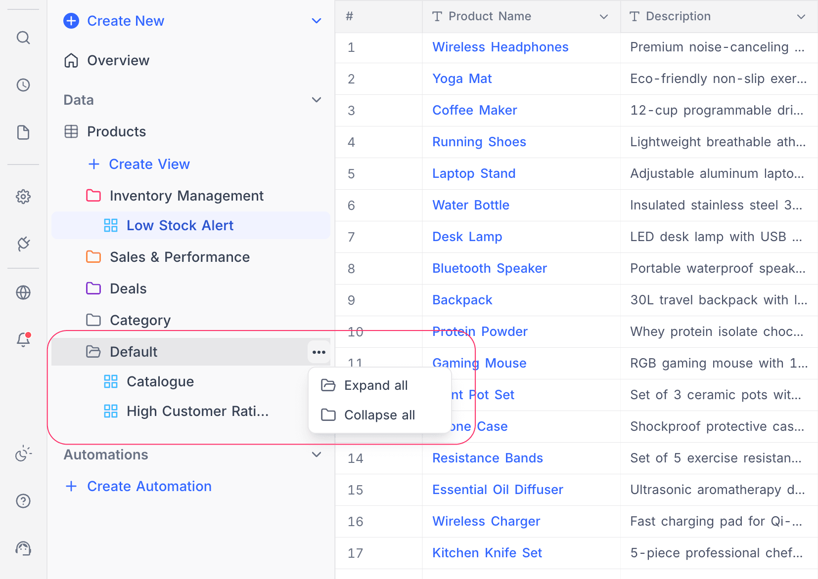 Default section