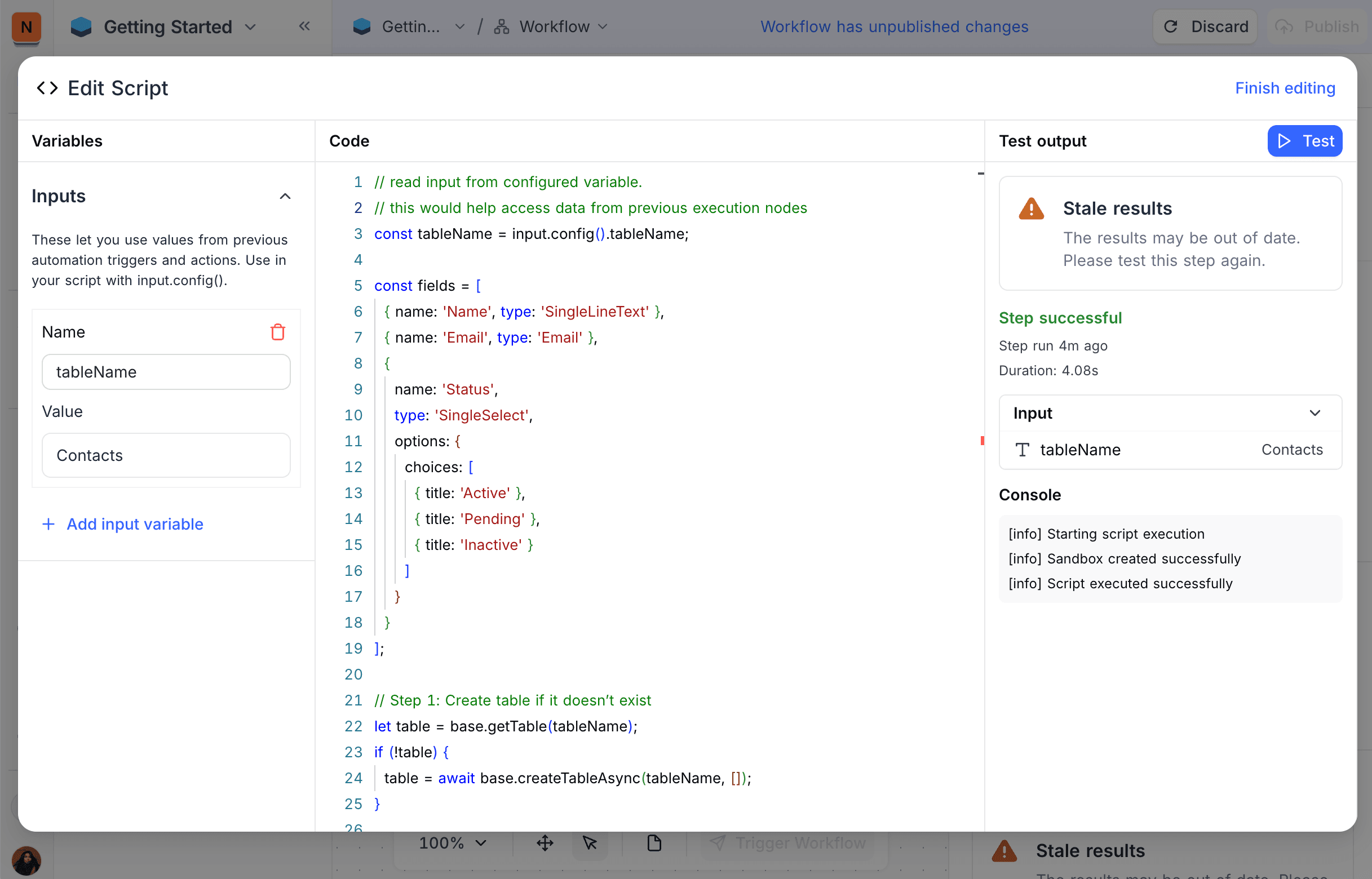 Run Script Node